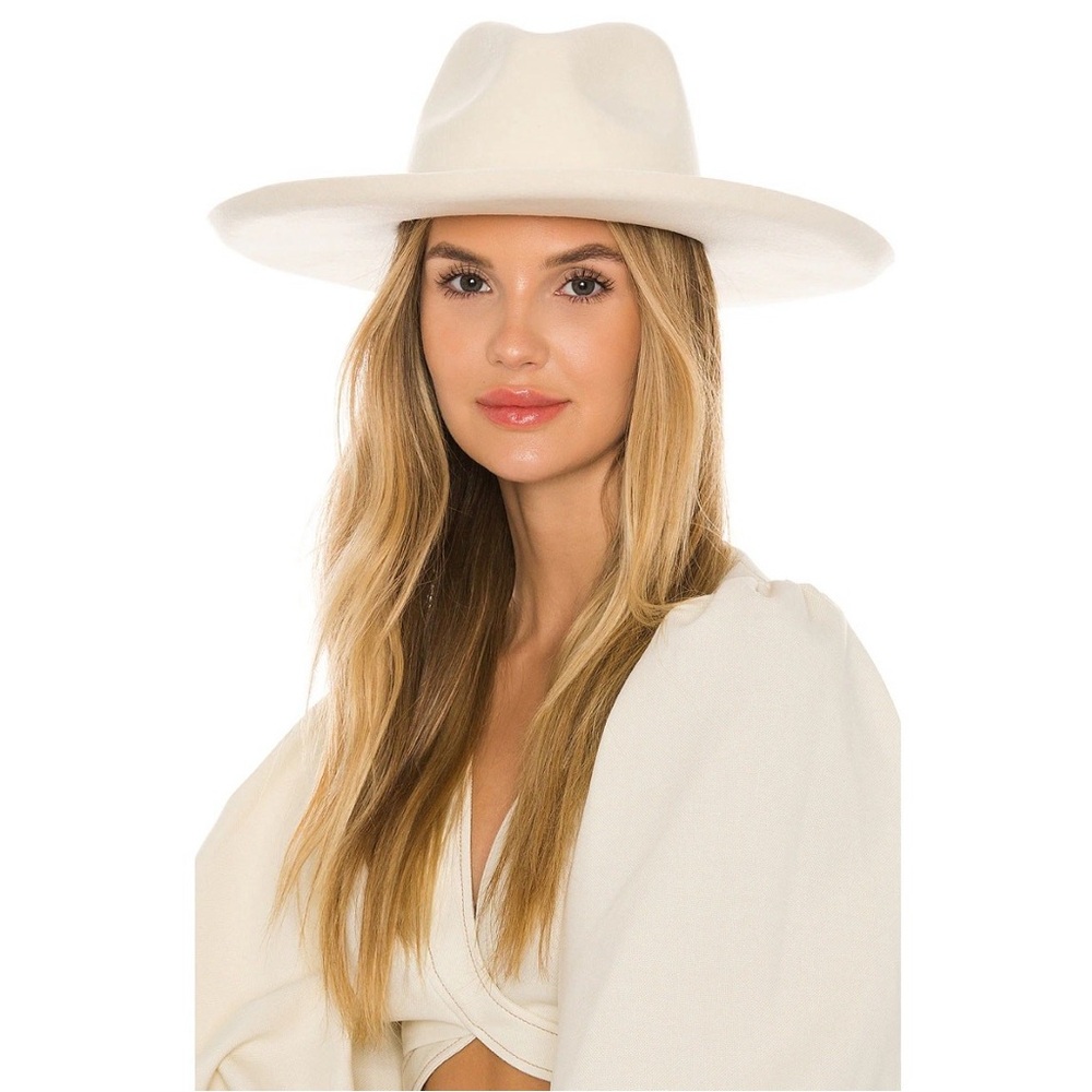 Lack of Color Melodic Fedora Wool Wide Brim Hat Ivory Size Large (59cm)